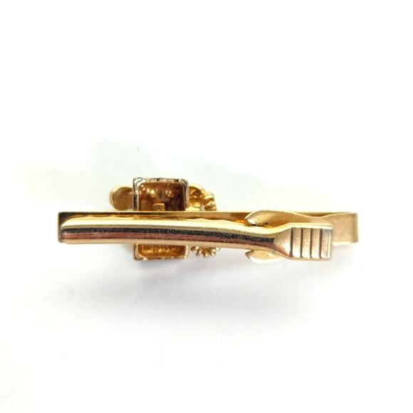 Vintage Estate Gold Tone Figural Telephone AT&T Bell Atlantic Tie Clip Clasp - Picture 2 of 3